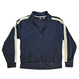 Starter Mens Track Jacket Dark Navy Blue White Stripe Full Zip STM19T104 Size M